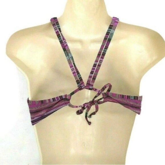 The Bikini Lab High Neck Stripe Halter Swim Top - Picture 3 of 9